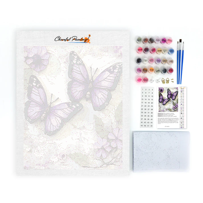 Papillon violet – Peinture par numéros
