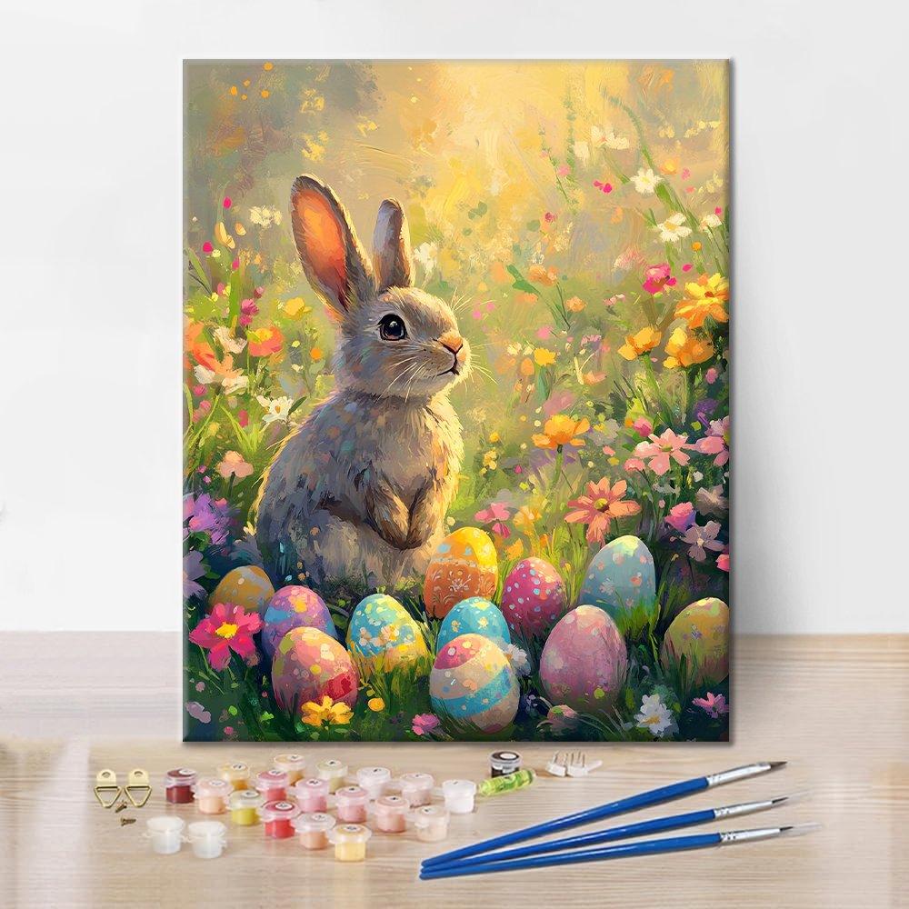 Lapin dans le Jardin - Peinture par Numéros