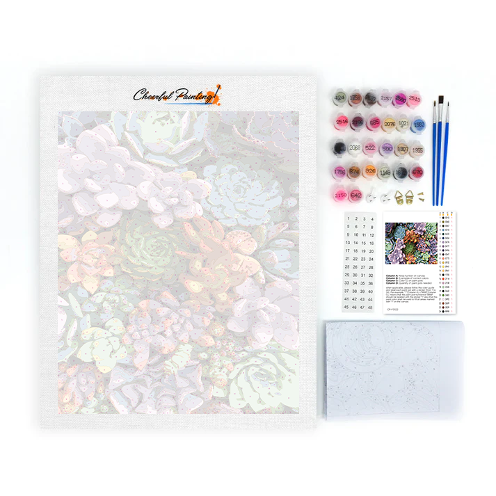 Plantes succulentes – Peinture par numéros
