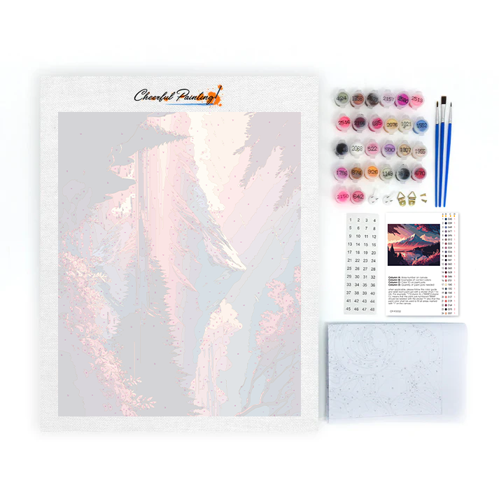 Chaîne de montagnes au coucher du soleil – Peinture par numéros