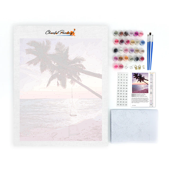 plage de palmiers - Peinture par numéros