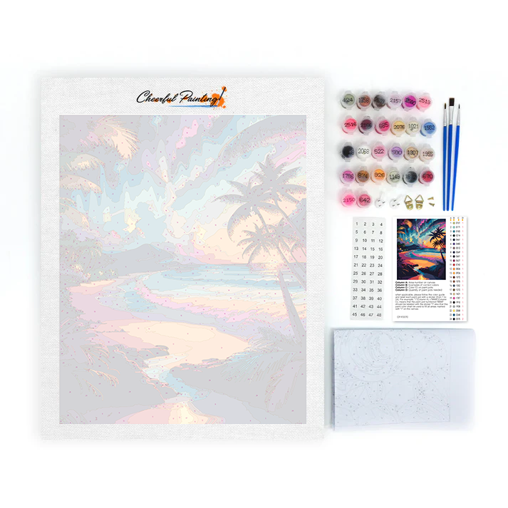 Synthwave Beach – Peinture par numéros