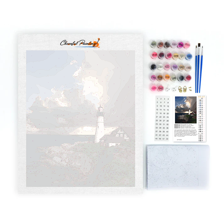Phare solitaire – Peinture par numéros