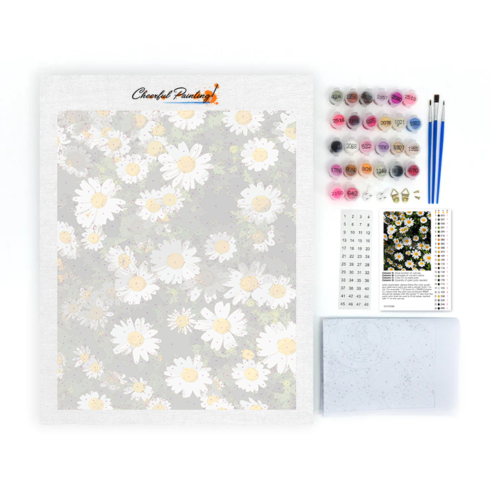 Peinture murale nature Daisy Cluster - Peinture par numéros
