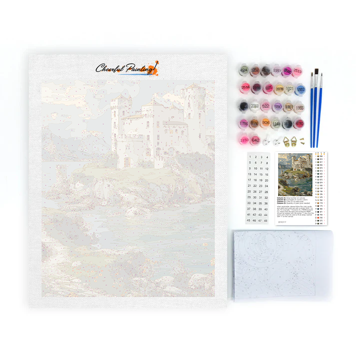 Ancien château sur la mer - Peinture par numéros