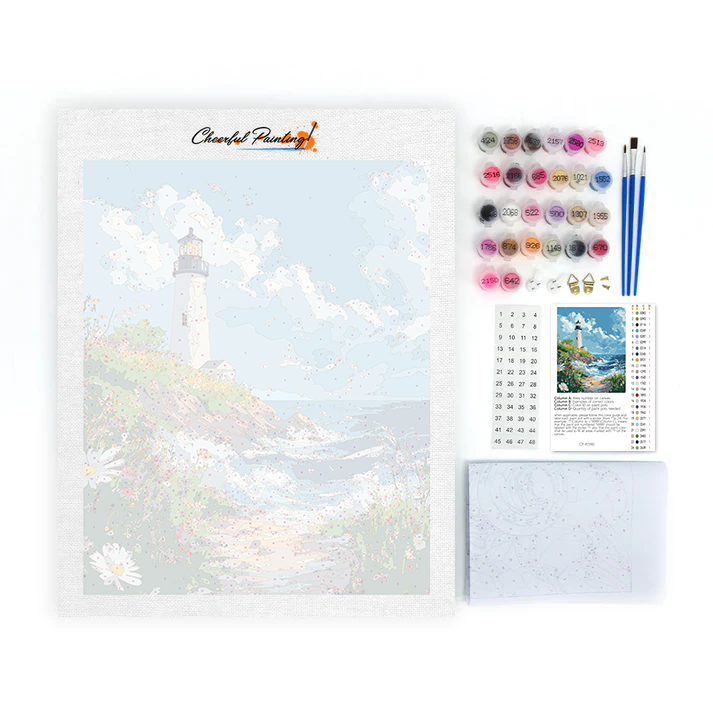 Mer déchaînée avec phare – Peinture par numéros