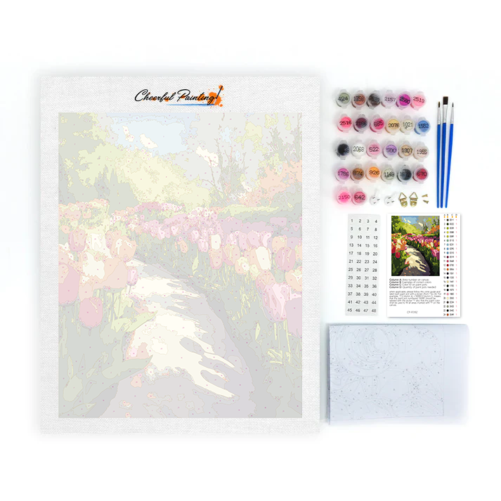 Allée des tulipes – Peinture par numéros