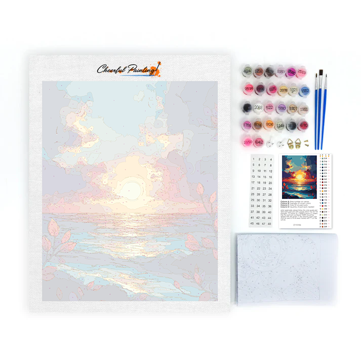 Coucher de soleil sur la mer – Peinture par numéros
