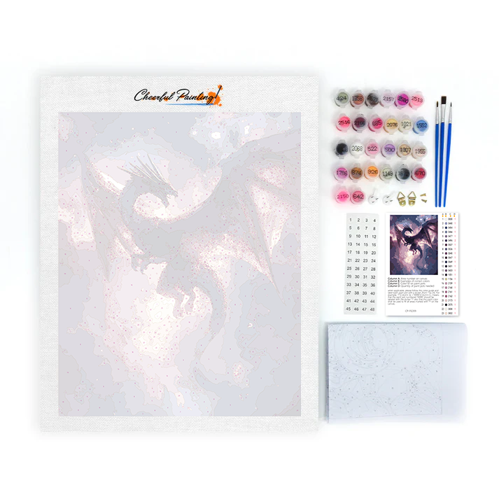 Vol du dragon dans la nuit étoilée – Peinture par numéros