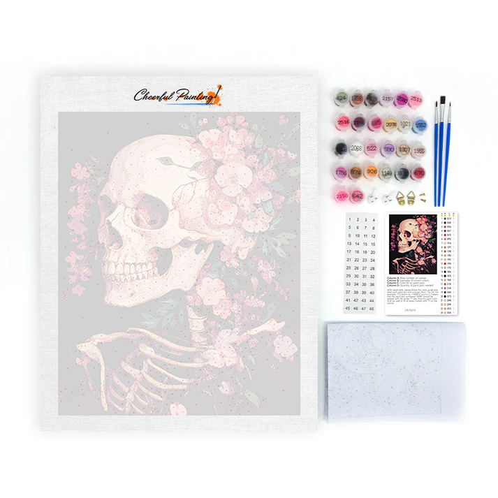 Crâne fleuri – Peinture par numéros