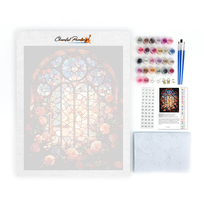 Fenêtre fleurie – Peinture par numéros
