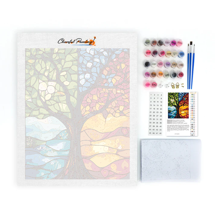 Arbre des quatre saisons – Peinture par numéros