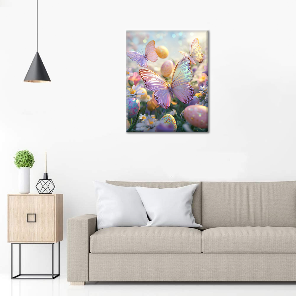 Papillons et Œufs de Printemps - Peinture par Numéros