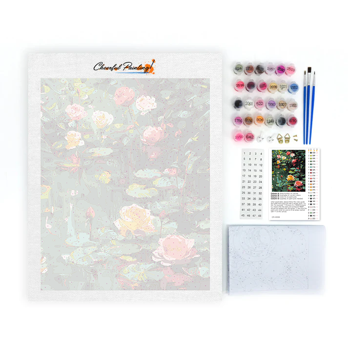 Roses et nénuphars – Peinture par numéros
