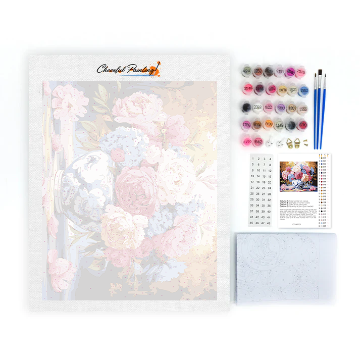 Vase pivoine – Peinture par numéros