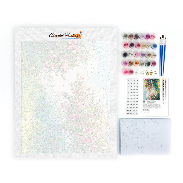 Fleurs de cerisier printanières - Peinture par numéros
