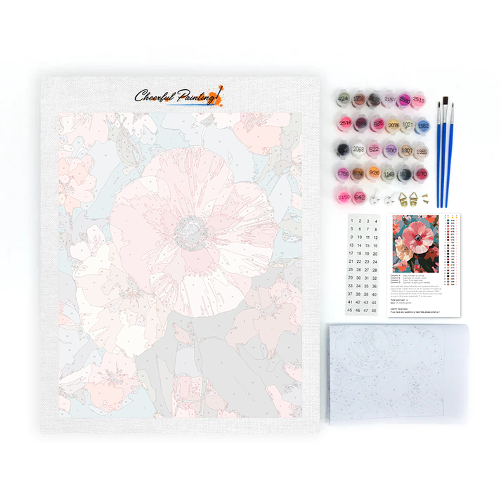 Floraison rose au milieu de l'harmonie de la nature - Peinture par numéros