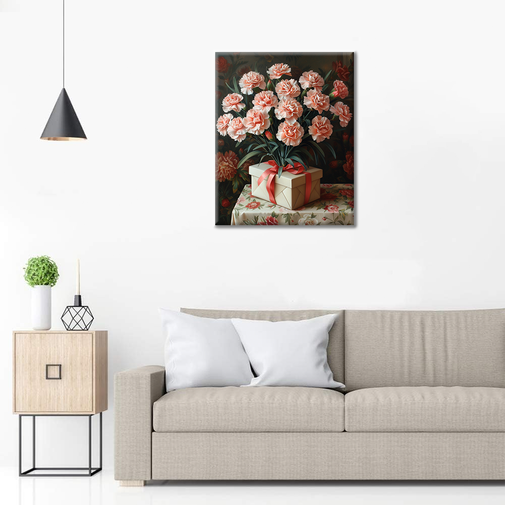 Œillet et cadeau – Peinture par numéros