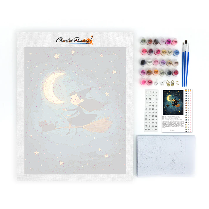La sorcière au clair de lune – Peinture par numéros