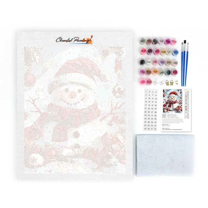Figurine de Noël enneigée - Peinture par numéros