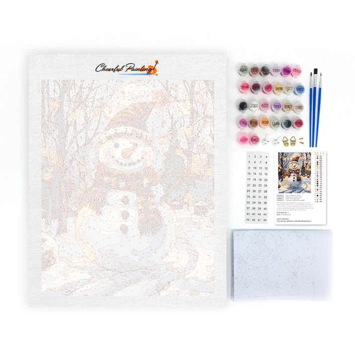 Bonhomme de neige festif - Peinture par numéros
