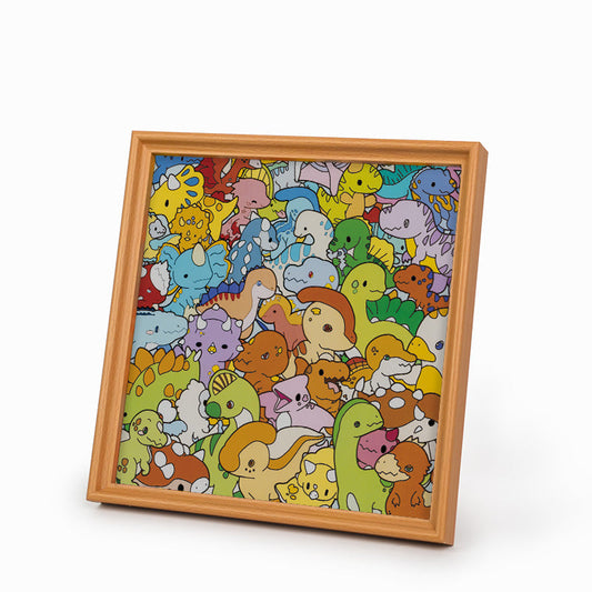 Petits Dinos - Puzzle en bois à colorier