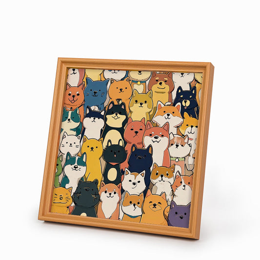 Shiba Inu - Puzzle en bois à colorier