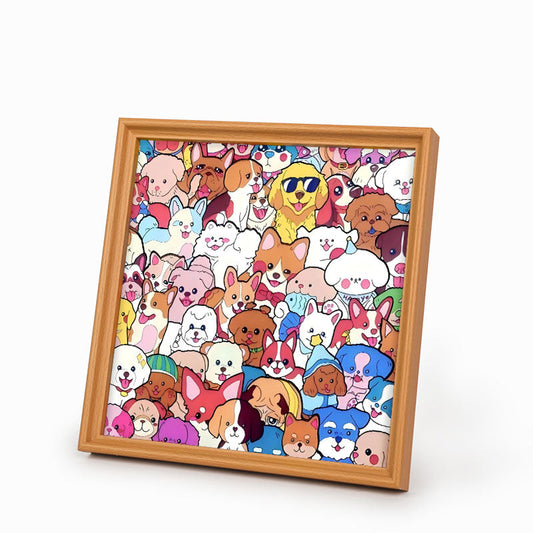 Fête des animaux - Puzzle en bois à colorier