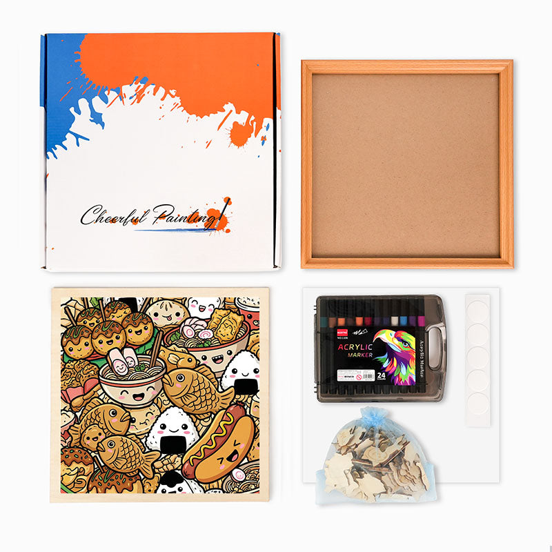 Happy Bites - Puzzle en bois à colorier