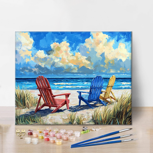 Chaises de Plage - Peinture par Numéros