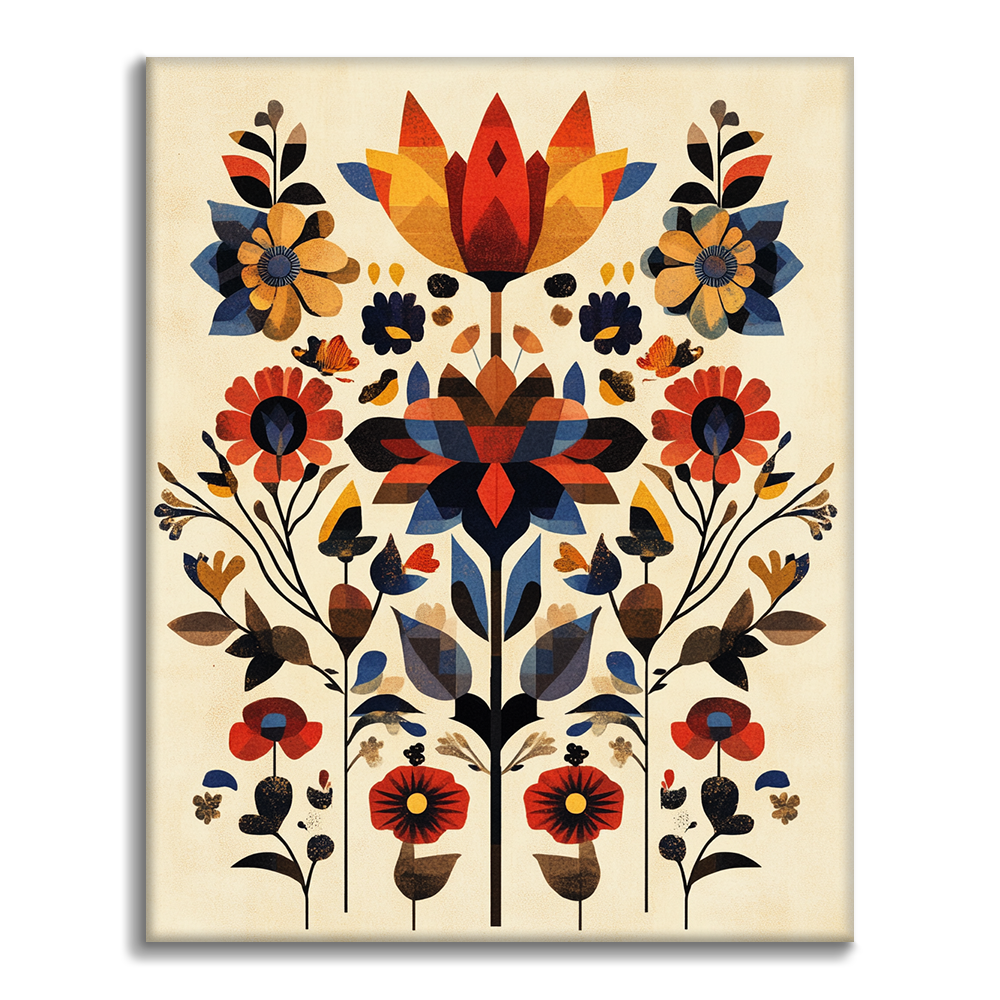 Fleurs Géométriques - Peinture par Numéros