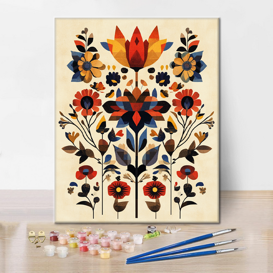 Fleurs Géométriques - Peinture par Numéros