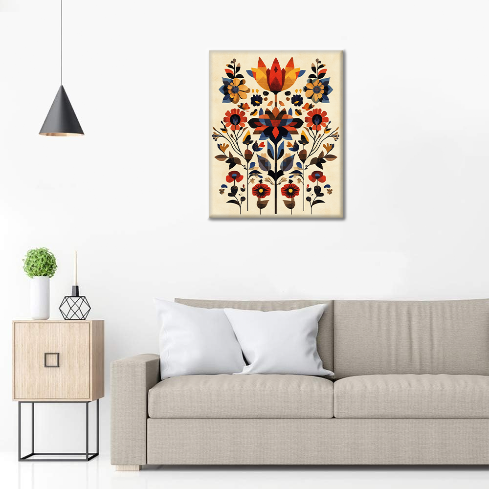 Fleurs Géométriques - Peinture par Numéros