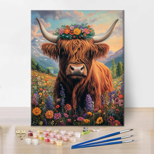Vache des Highlands - Peinture par Numéros