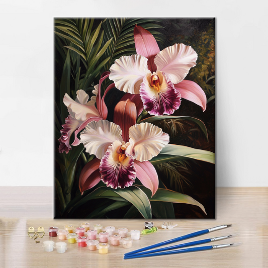 Orchidée Rose - Peinture par Numéros