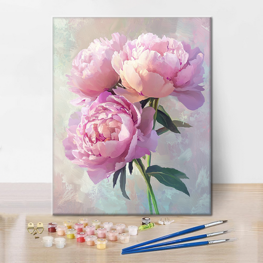 Pivoine Rose - Peinture par Numéros