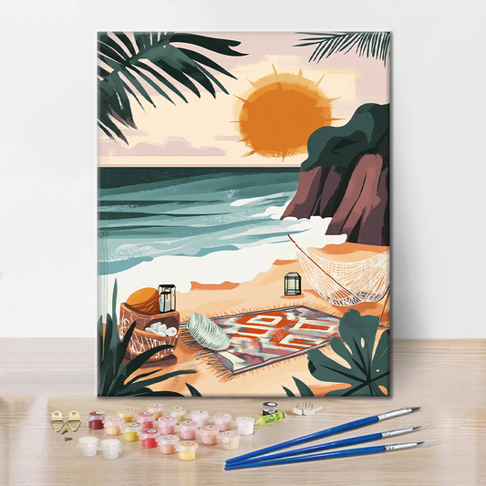 Plage Secrète - Peinture par Numéros