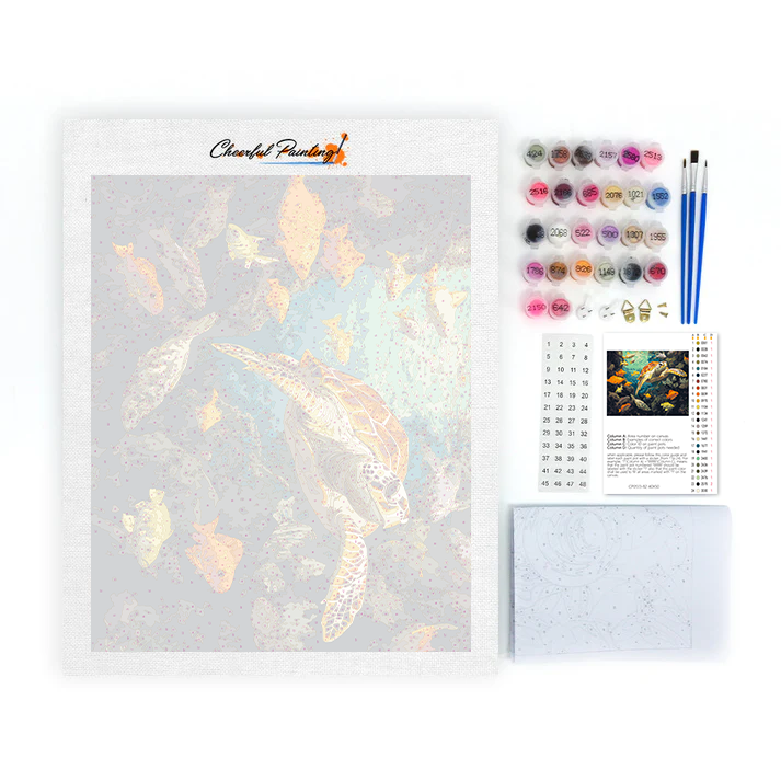 Tortues et Poissons - Peinture par Numéros
