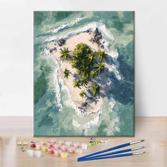 Île tropicale - Peinture par numéros