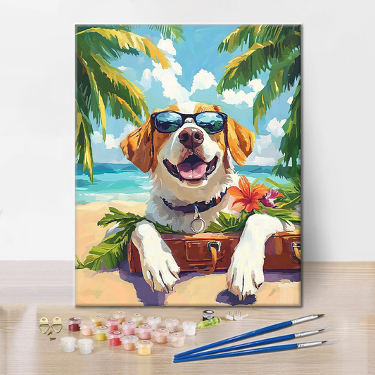 Chien de vacances - Peinture par numéros