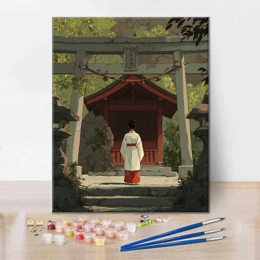 Face au Torii - Peinture par numéros