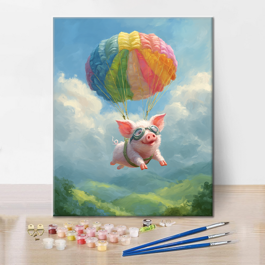 Cochon volant - Peinture par numéros