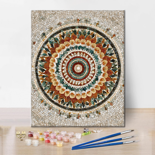 Mandala en couleurs superposées - Peinture par numéros