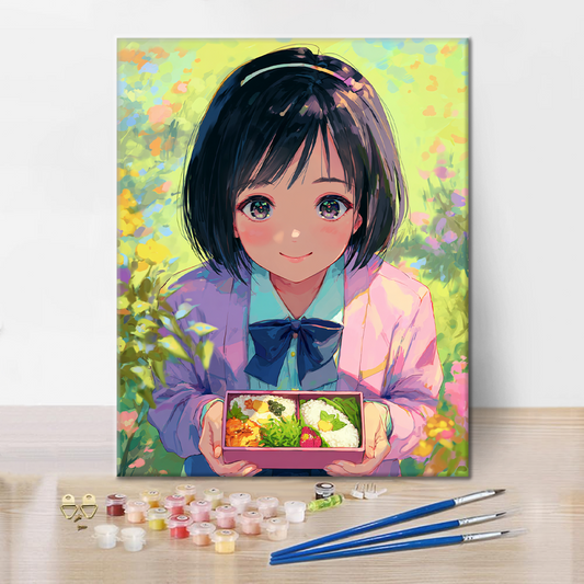 Pause déjeuner - Sourire - Peinture par numéros