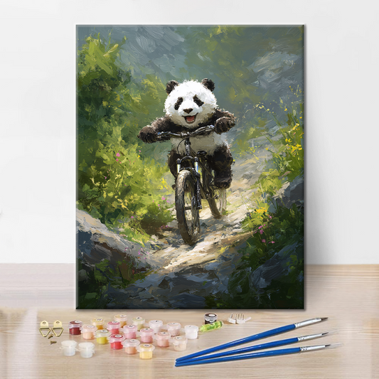 Panda Mountain Bike - Peinture par numéros