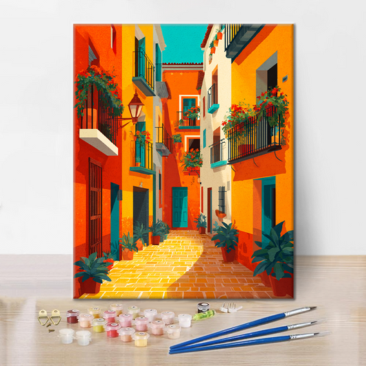 Village tranquille - Peinture par numéros