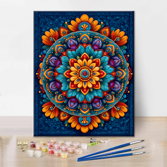 Mandala rayonnant - Peinture par numéros