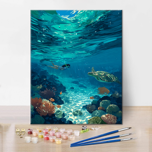 Plongée avec tuba à Bali - Peinture par numéros