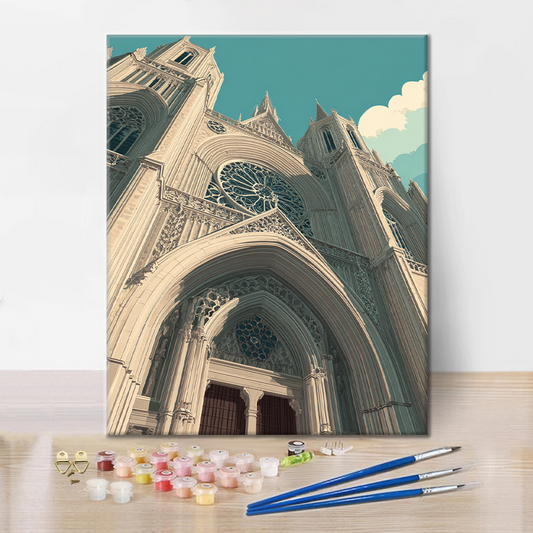 Arc-en-ciel de pierre - Peinture par numéros