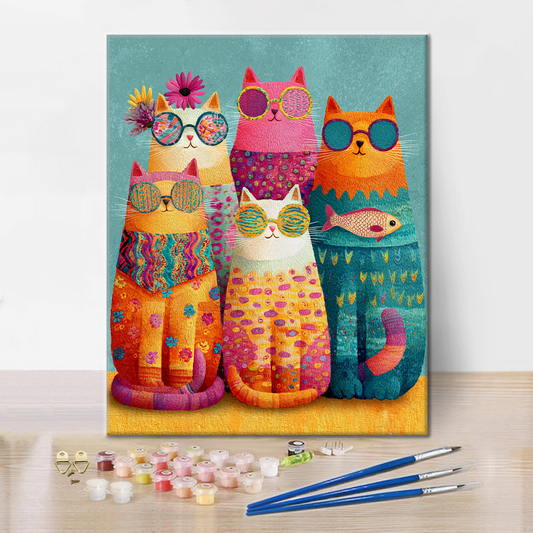 Cool Cat Crew - Peinture par numéros